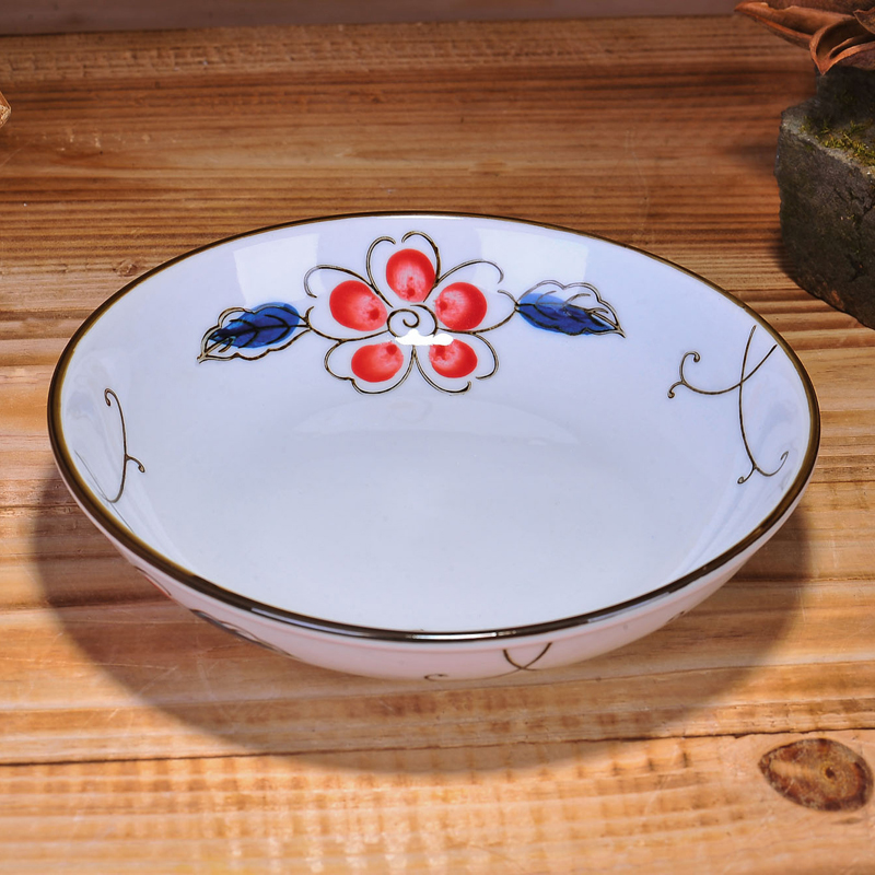 日式创意陶瓷盘子 圆盘平盘调味碟 点心盘水果盘餐盘凉菜盘产品展示图3