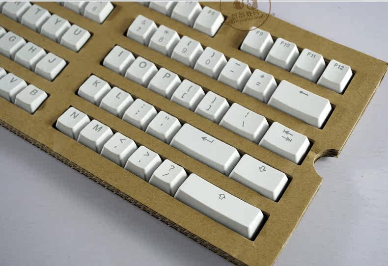 ikbc g104双色成型pbt透光键帽 白色 彩虹浸染 机械键盘专用