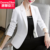 2021 season spring and autumn foreign style small blazer women Korean version of women White slim casual professional suit formal OL