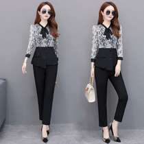 2021 Spring and Autumn New Korean version of the celebrity Imperial sister light mature foreign air age two-piece casual fashion suit women