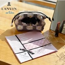 Japan system imported LANVIN Romantic Upscale Lady Pure Cotton Carry-on Handkerchief handkerchief scarlet blue