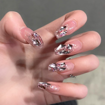 Wearing a senior sense of armor hand-made custom temperature elves with flashing false finished nails wearable nail patch