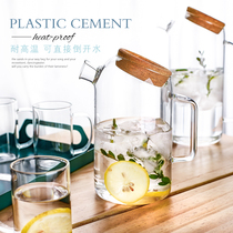 Cold kettle Heat-resistant glass high temperature cool kettle suit household large capacity slope pot in Nordic creative cup