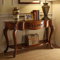 European entrance table Semi-circular entrance table Solid wood foyer for tables American entrance cabinet storage decorative table