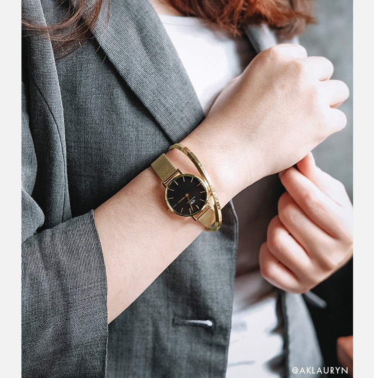 dw手表女 petite系列纯正金色优雅流金表28mm 丹尼尔惠灵顿旗舰店_女