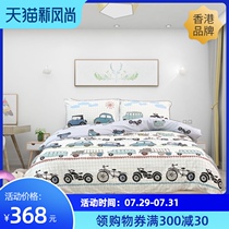 Bursa cartoon car cotton four-piece set Cotton bedding Motorcycle fitted Sheet 1 2m1 5m