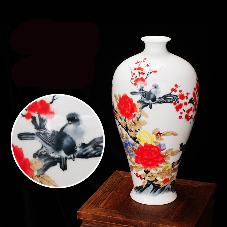 I and contracted red and white mesa of jingdezhen ceramics furnishing articles pastel pay-per-tweet harbinger vase