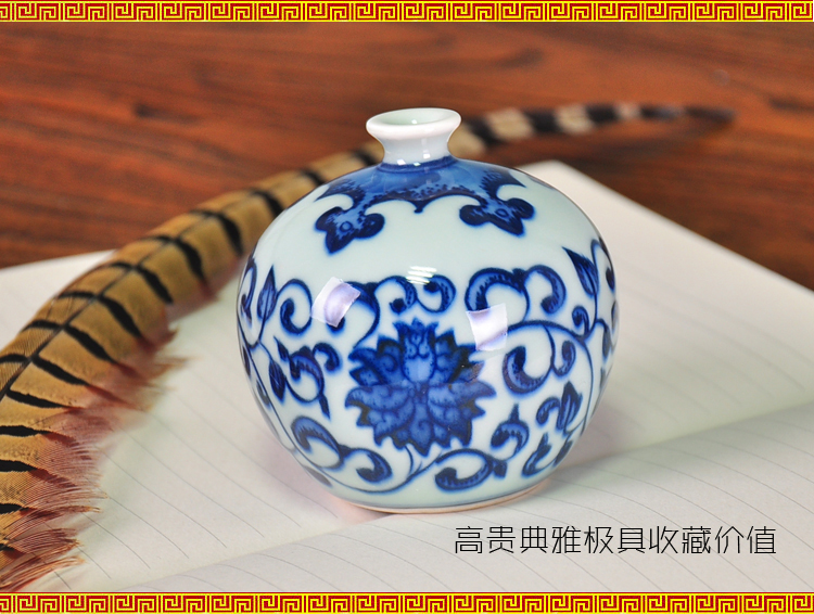 Jingdezhen ceramics hand - made mini small vase desktop rich ancient frame antique porch who vase