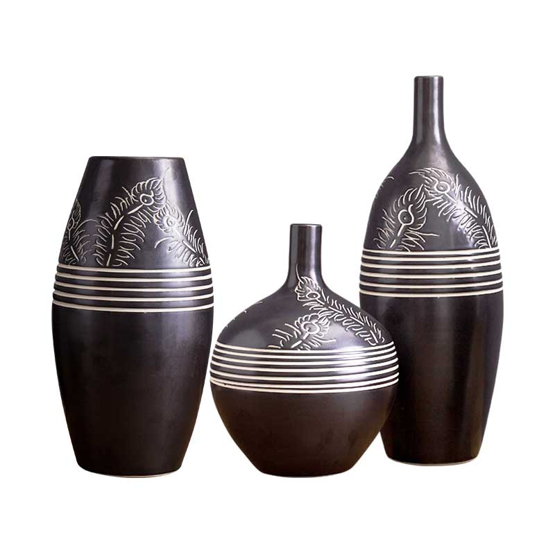 Creative household ceramic vase three - piece wine sitting room adornment is placed the bedroom room decoration of modern technology