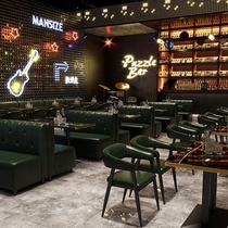 KTV bar combination chair box sofa western restaurant coffee shop milk tea dessert shop karaoke room night scene card seat table and chair