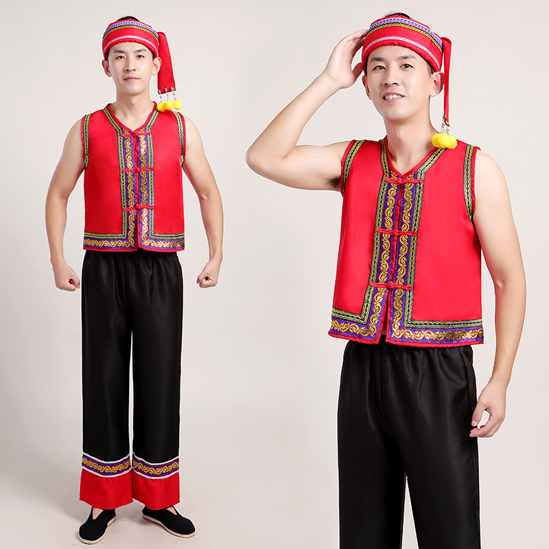 Ethnic minority clothing male adults Yunnan Yi clothes Yi clothes Yi ethnic wind suit Hulusi Dancing