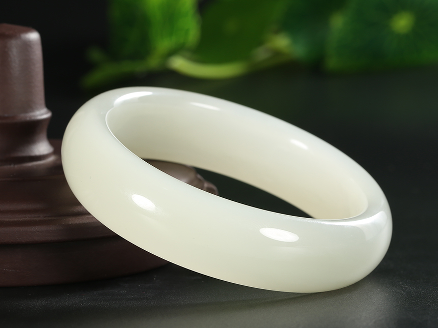 和田玉白玉 手镯 65克 内径 59mm