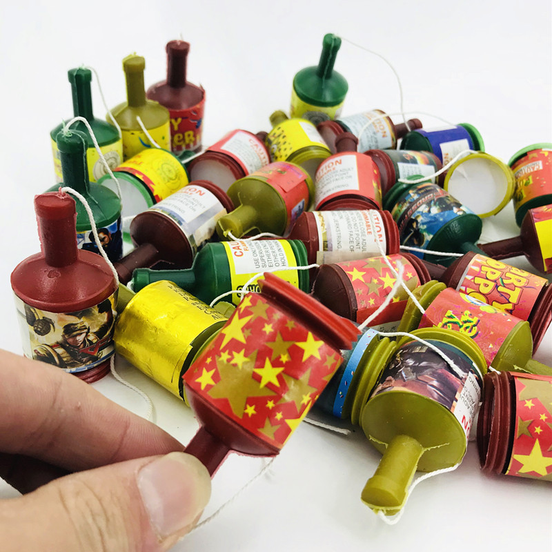 手持小拉炮彩带生日香槟造型礼炮婚嫁庆典用品儿童玩具结婚礼花节