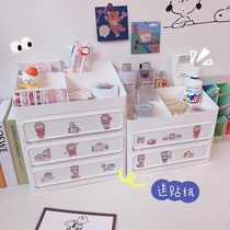 Large dustproof cosmetics storage box desktop drawer lipstick storage box dressing table cosmetic box