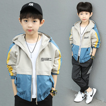 Boys coat spring and autumn models 2021 new foreign-style children Korean autumn dress middle-aged boy handsome charge clothes tide