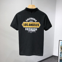 Tide brand net red short-sleeved POLO shirt men 2022 summer new youth popular letter printing lapel half-sleeve shirt tide