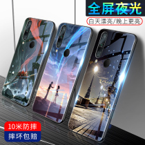 Meizu note9 mobile phone case glass luminous charm blue note9 silicone anti-fall Meizu note9 male personality creativity