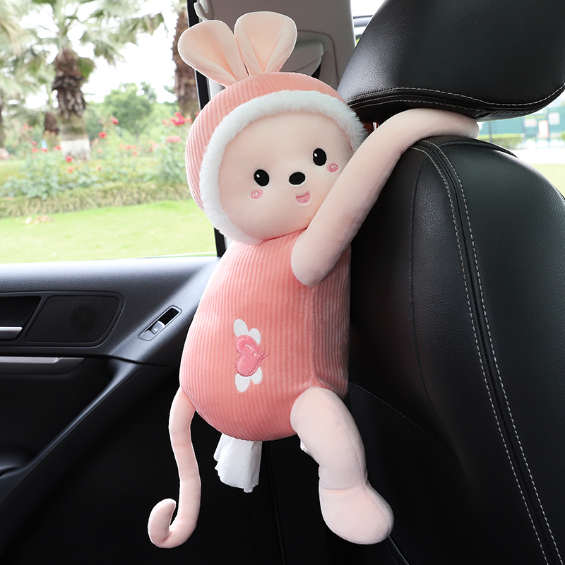creative car tissue box car with hanging paper drawer car cute leather monkey car interior decoration products