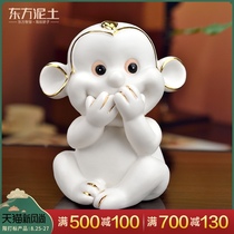 Creative modern minimalist three monkeys ceramic ornaments Cute decorations TV cabinet Wine cabinet Living room home trinkets