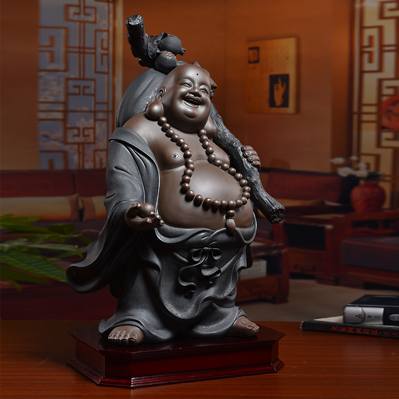 Oriental clay ceramic smiling Buddha maitreya Buddha furnishing articles of new Chinese style household wine sitting room adornment/many children