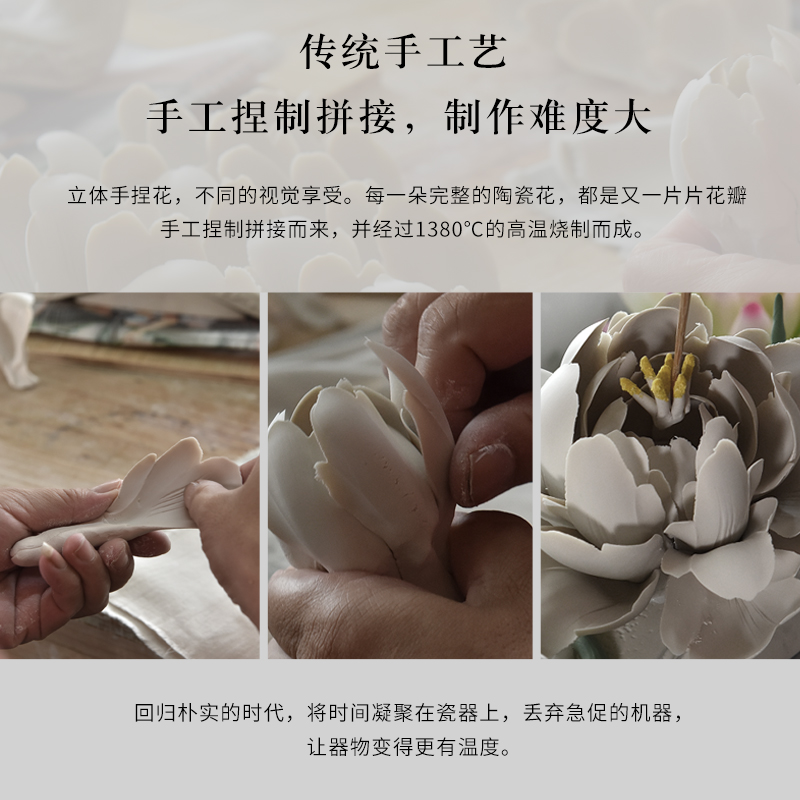 Oriental soil name plum flower ceramic vases, flower arrangement sitting room thing version into gift porcelain home decoration handicraft