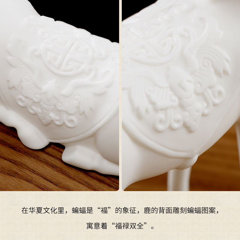 Oriental deer clay ceramic furnishing articles three - piece creative living room TV cabinet/f deer wine cabinet decoration arts and crafts