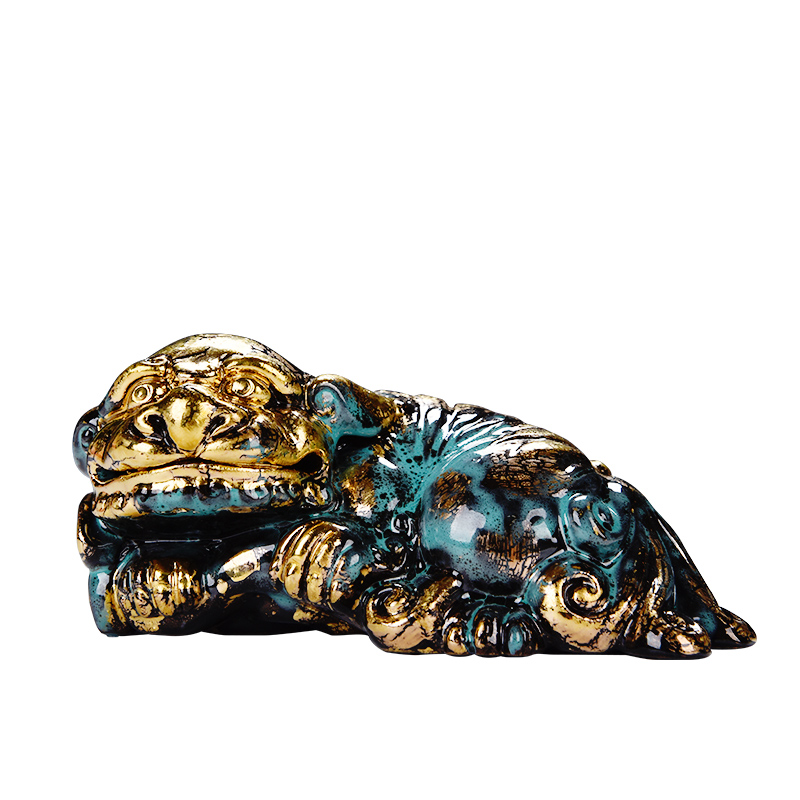 Oriental clay ceramic artisans Zhang Chang the teacher Lin, a bronze color series art/lion lion