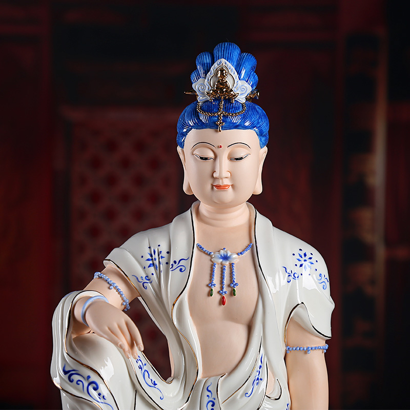 Oriental clay ceramic avalokitesvara home sitting room porch place/comfortable guanyin Buddha arts and crafts