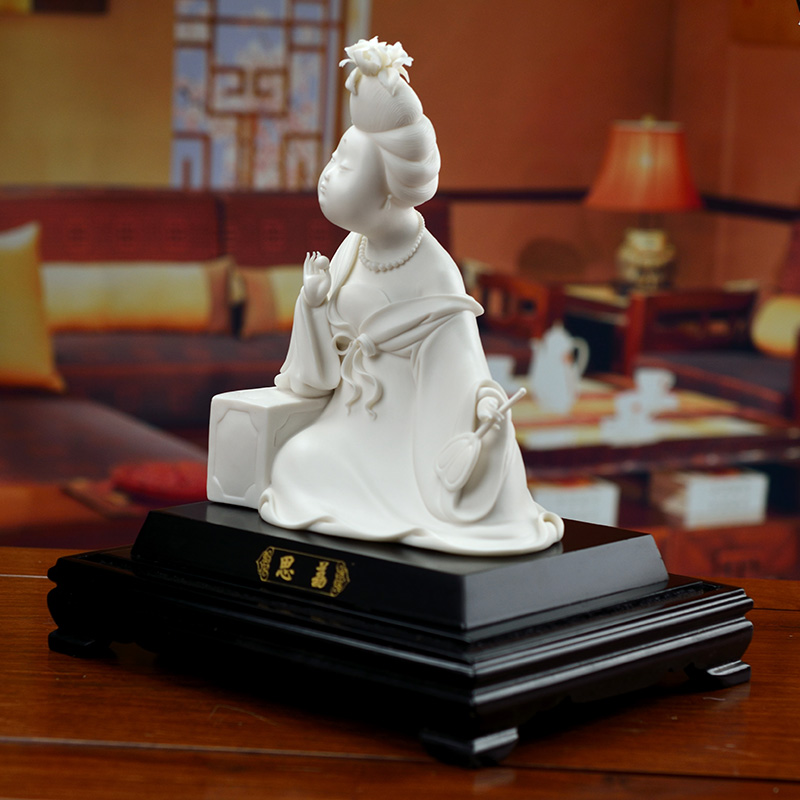 Oriental soil dehua white porcelain its handicraft with modern Chinese TV ark, desktop furnishing articles/li D44-07