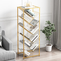 Light luxury bookshelf metal shelf simple floor multi-storey living room iron storage display shelf office bookcase