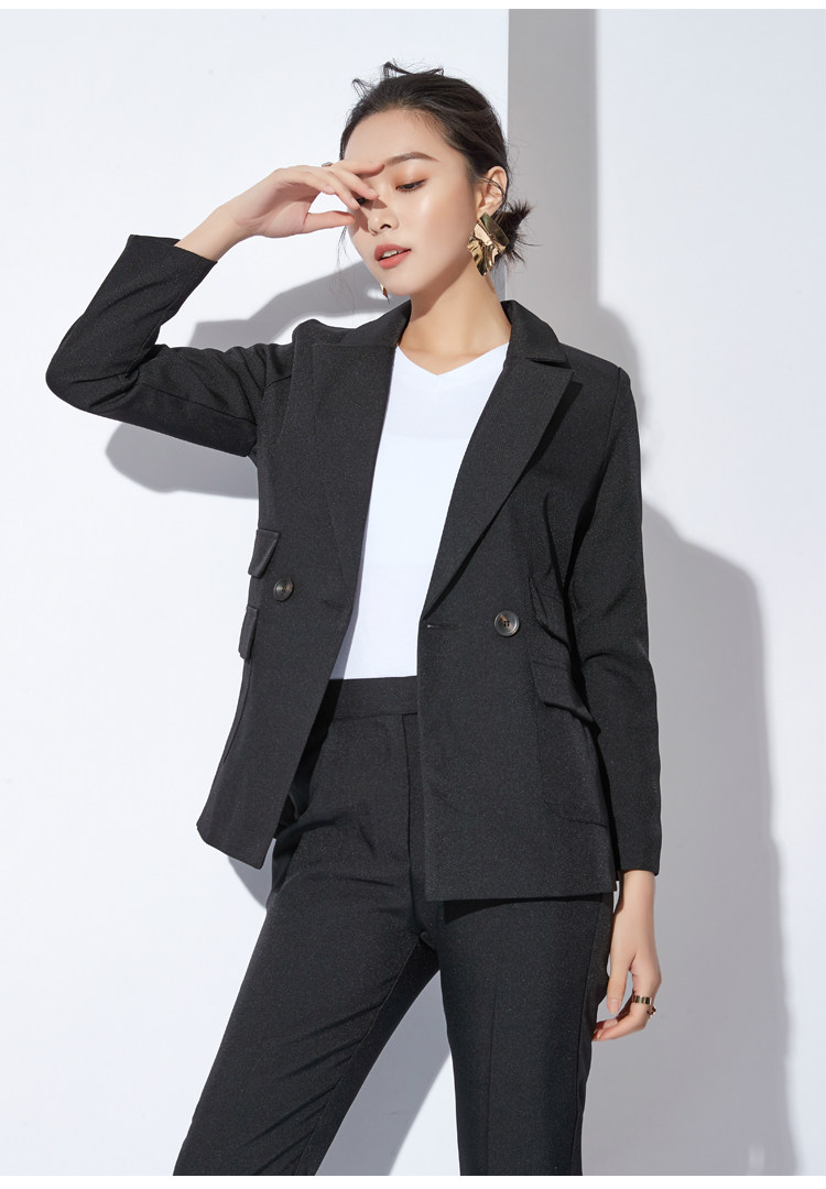 2017秋欧美ol职业小西装正装气质宽松休闲显瘦西服套装两件套女潮