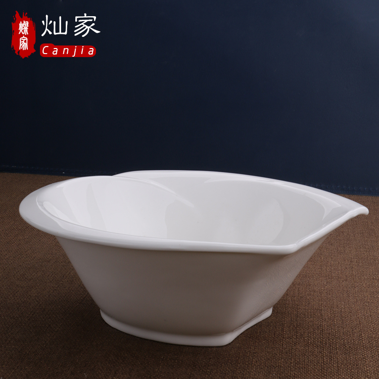 Can is home special - shaped pure white ceramic tableware fruit salad bowl of the big square bowl of soup bowl ceramic bowl rainbow such use