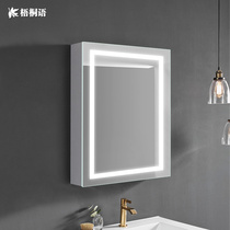Waterproof bathroom mirror cabinet Toilet separate space aluminum mirror cabinet with lamp Smart sink mirror with locker