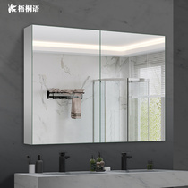 Mirror cabinet Aluminum bathroom mirror cabinet Wall-mounted space aluminum mirror cabinet Mirror cabinet Bathroom mirror with shelf