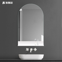 Mirror bathroom storage custom bathroom mirror Wall-mounted wash mirror storage toilet Bathroom mirror with shelf