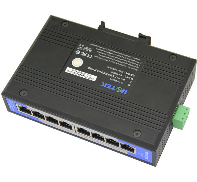 yutai ut-6408 unmanaged switch 8-port lightning protection industrial ethernet switch