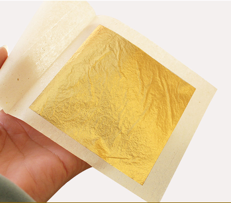 24k真金箔九八纯金箔装饰金箔金泊佛像金铂纸9.33x9.33片金江苏省