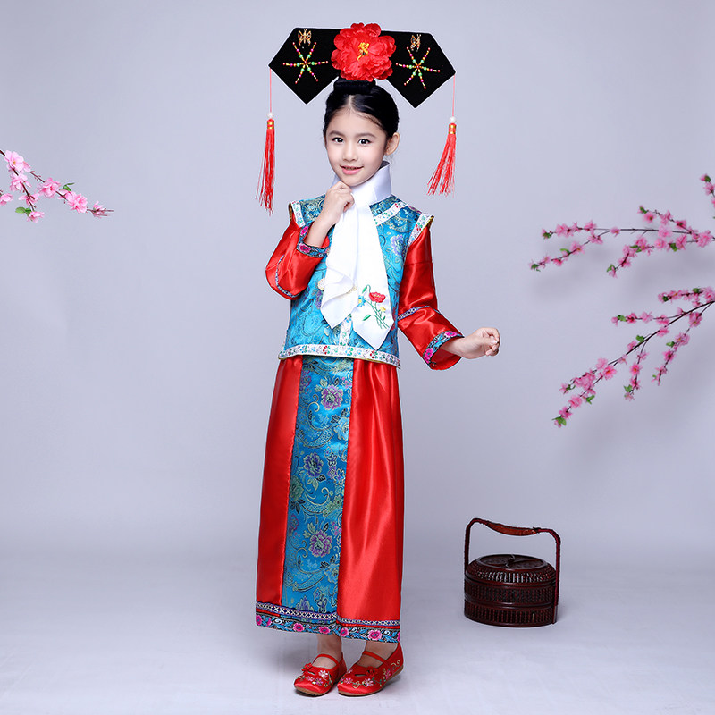 儿童古装清朝女童装格格服装春夏儿童影楼写真服装表演儿童演出服
