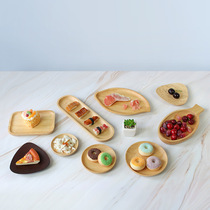 Rectangular Japanese oak creative dessert plate Bread plate Square salad bowl Sushi plate Steak breakfast plate