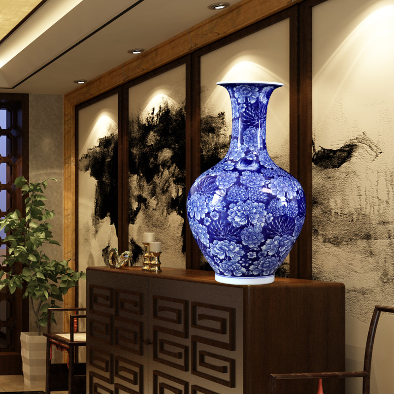 Blue and white porcelain of jingdezhen ceramics vase archaize furnishing articles dried flower arranging flowers sitting room adornment design desktop counter