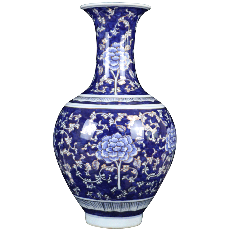 Large hand made blue and white porcelain vase archaize sitting room of jingdezhen ceramics flower arranging Chinese rich ancient frame collection furnishing articles