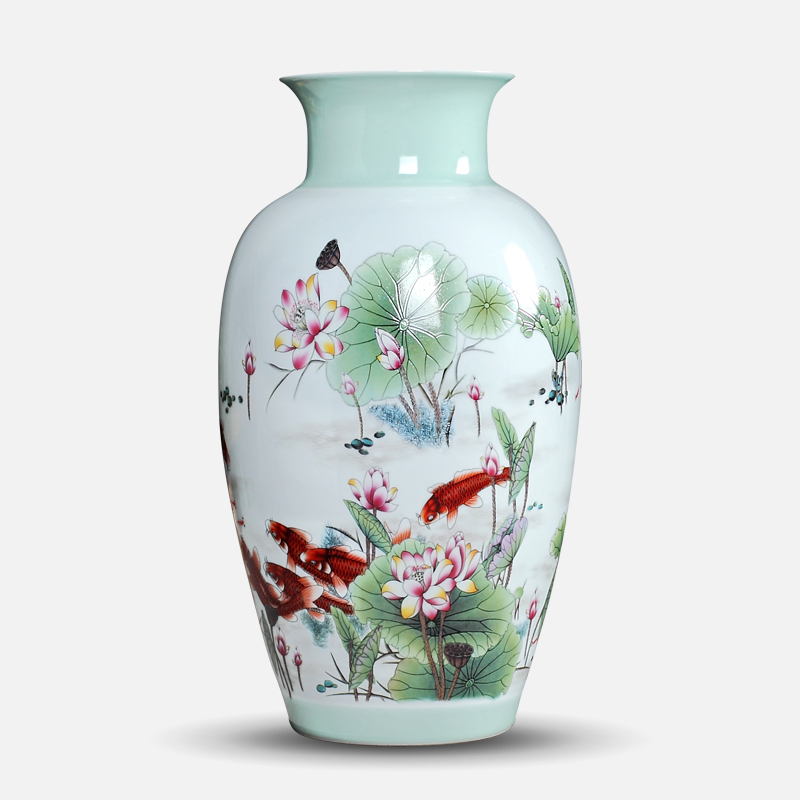 Hand - made vases furnishing articles of jingdezhen ceramics sitting room flower arranging dried flowers, I and contracted household decorative arts and crafts