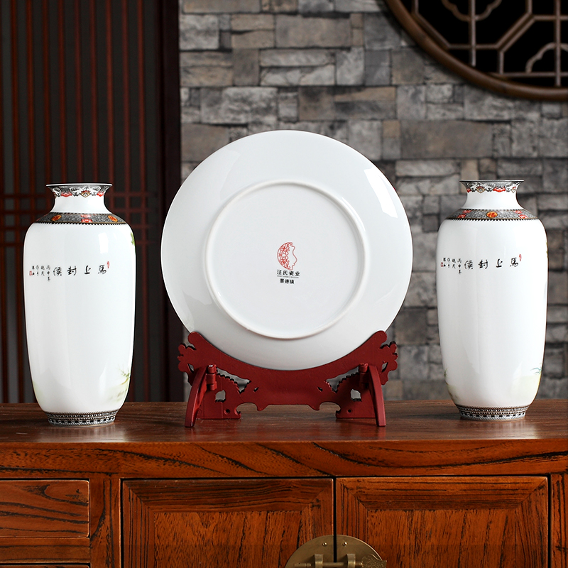 Jingdezhen ceramic furnishing articles three - piece vase household act the role ofing is tasted flower arranging office of I and contracted sitting room adornment