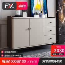 Light luxury dining side cabinet Modern simple rock board storage cabinet Living room wall kitchen cupboard Household solid wood tea cabinet