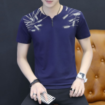 Short-sleeved T-shirts High-end Pure Cotton Season Thin Printed Han Dynasty Men's Heart-shirt