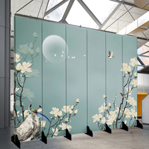 New Chinese TV Background Wall Flower Bird Screen Custom Partition Living Room Hall Background Wall Bedroom Brief folding