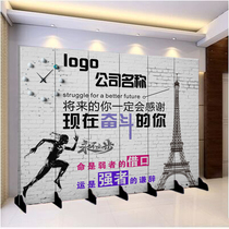 Customized company screen partition wall living room simple modern bedroom mobile porch double-sided fabric European folding