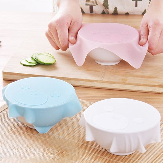 Food grade silicone preservation cover multi-purpose fresh film cover lock fresh universal bowl cover sealing cover can be reused (1627207:3126375145:sort by color:Six (blue powder white) square (18 * 18cm))