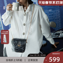 KH Mingji female Bao Lingge chain wrapped in a bucket slanted shoulder bag fashion phone bag and light back on the new autumn and winter