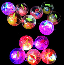 Stall selling children luminous toys 6 5CM small light-emitting elastic bouncing ball flash ball crystal ball